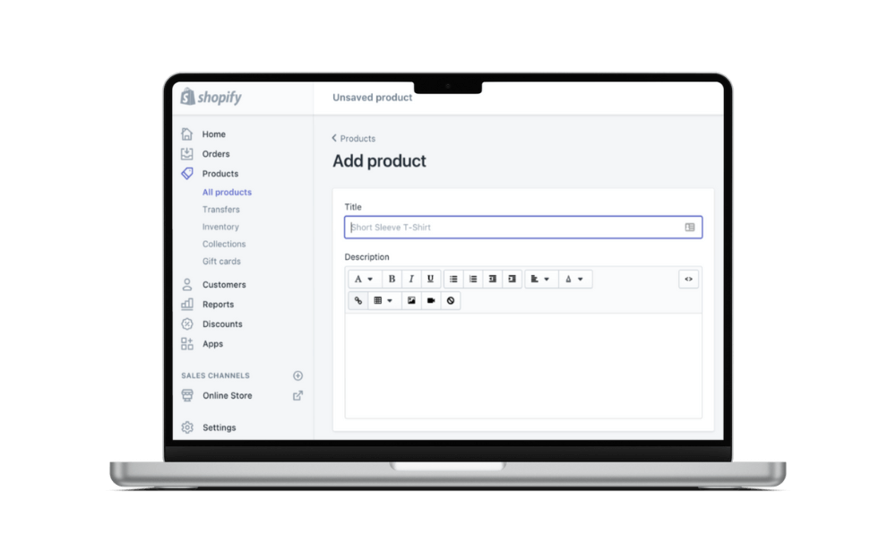 Shopify product toevoegen