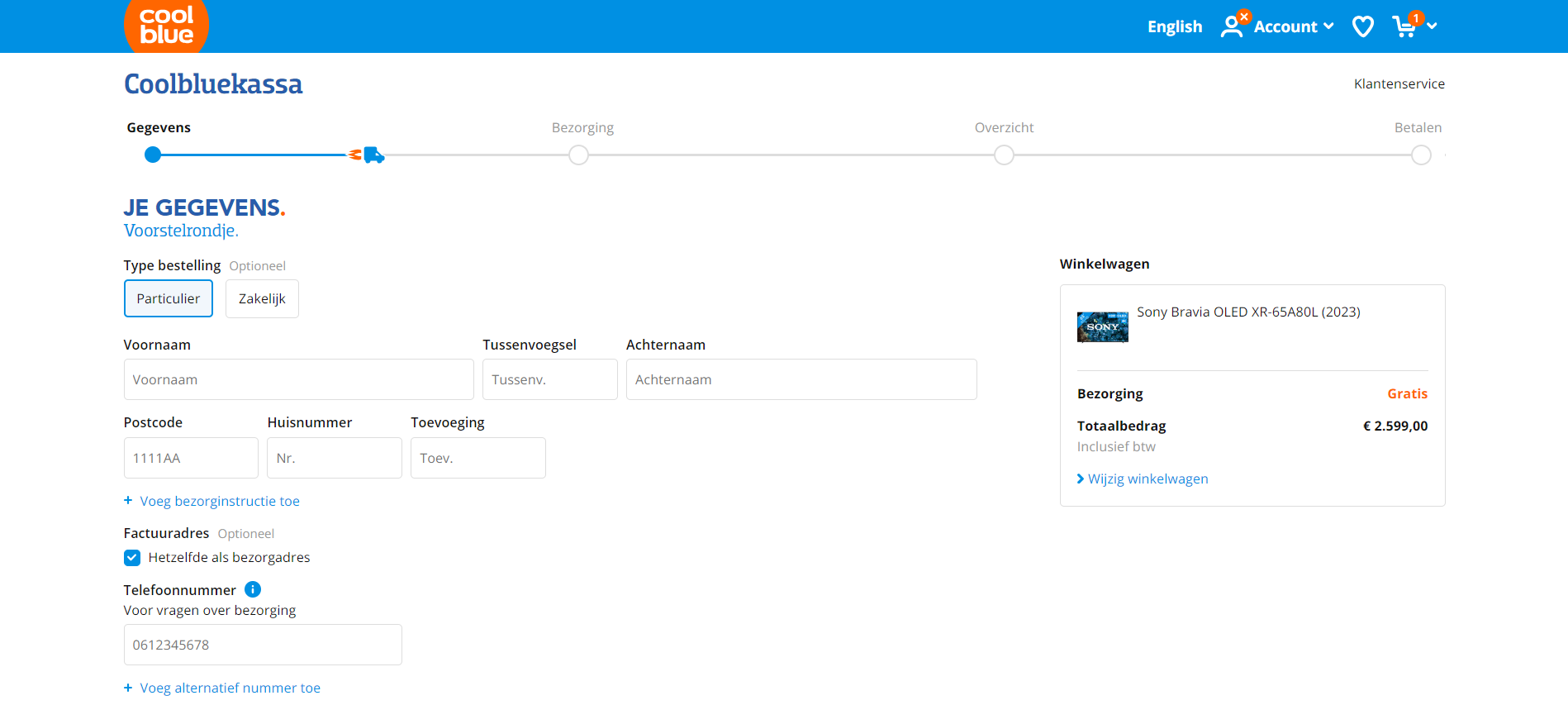 Coolblue checkout