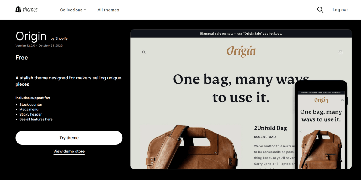 Origin Shopify Thema