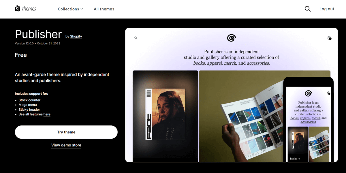 Publisher Shopify Thema
