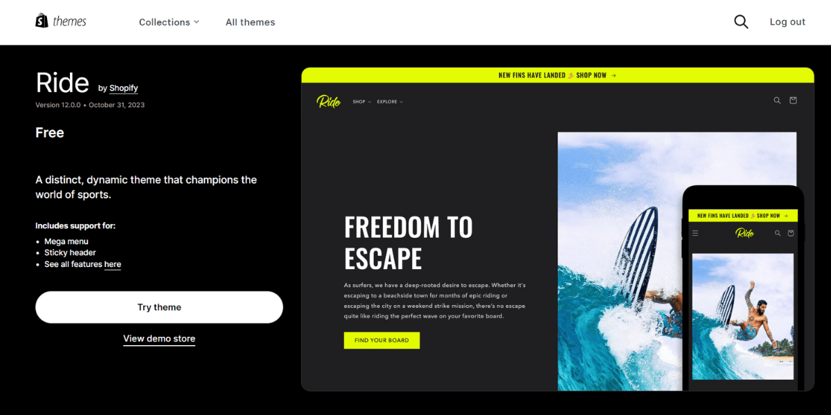 Ride Shopify Thema